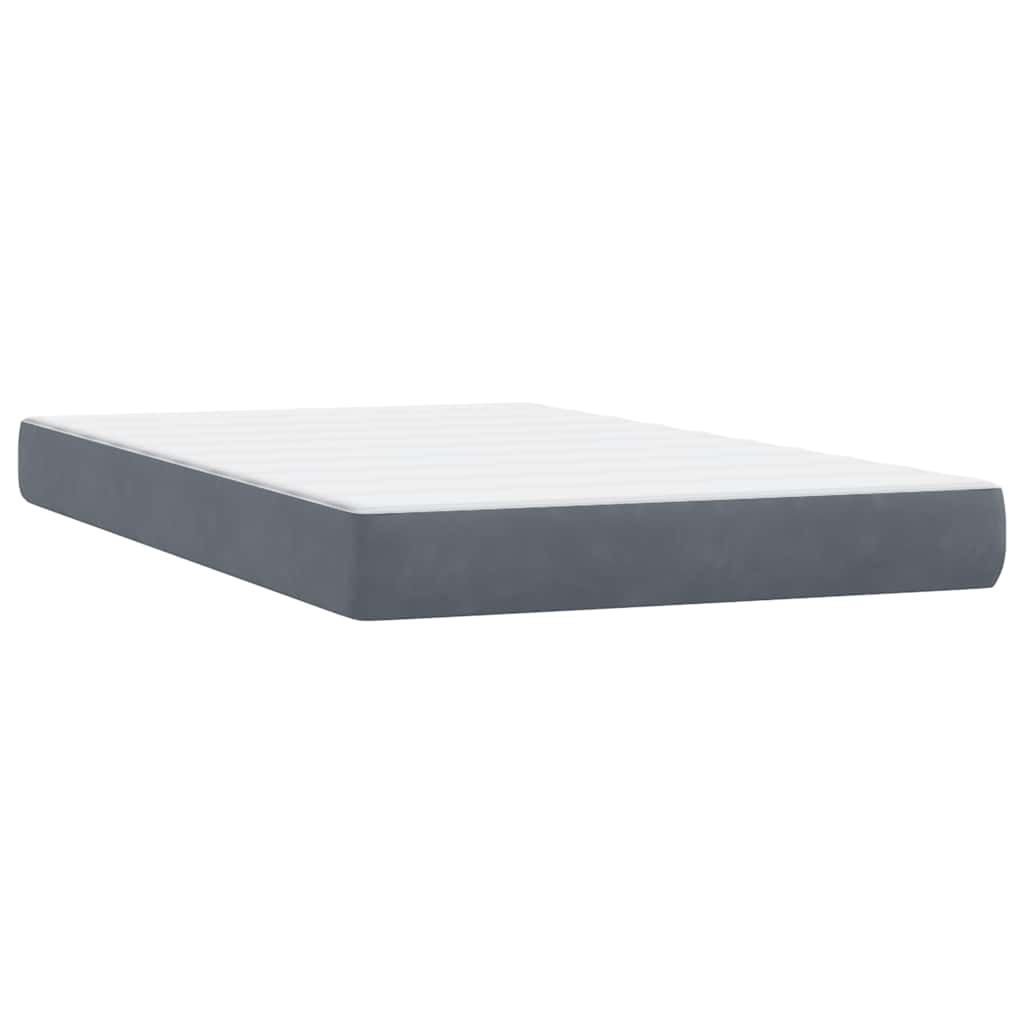 vidaXL Cama box spring con colchón terciopelo gris oscuro 120x210 cm