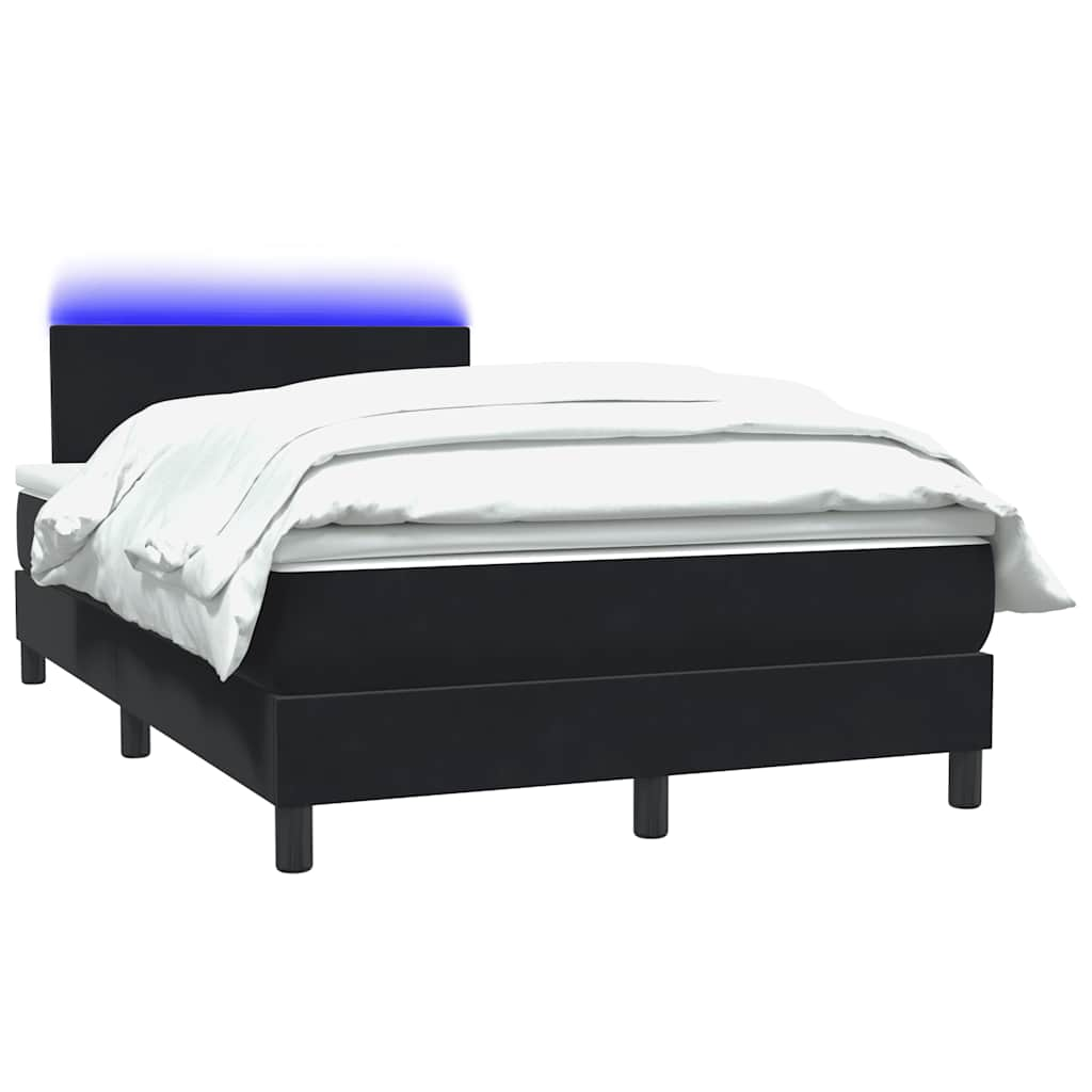 vidaXL Cama box spring con colchón terciopelo negro 120x210 cm