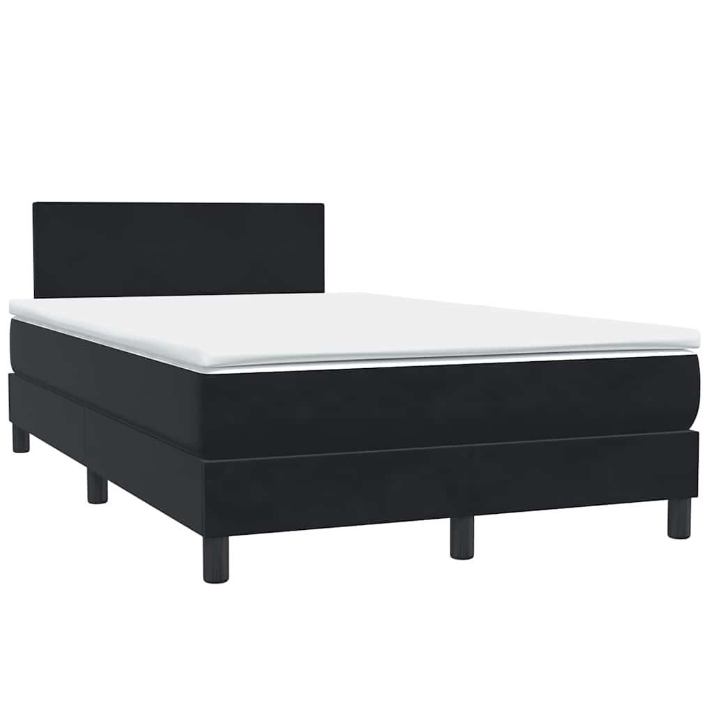 vidaXL Cama box spring con colchón terciopelo negro 120x210 cm