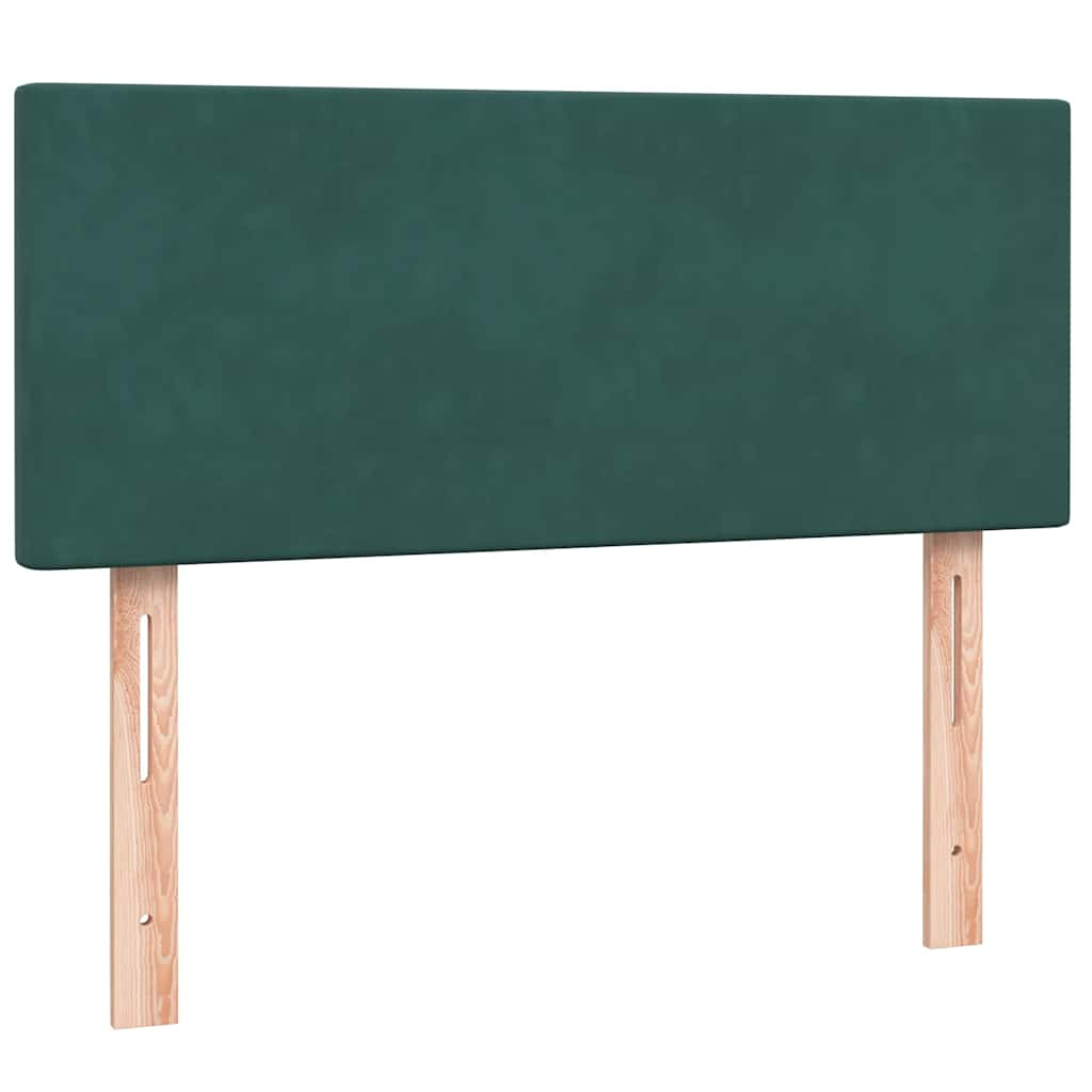 vidaXL Cama box spring con colchón terciopelo verde oscuro 120x210 cm