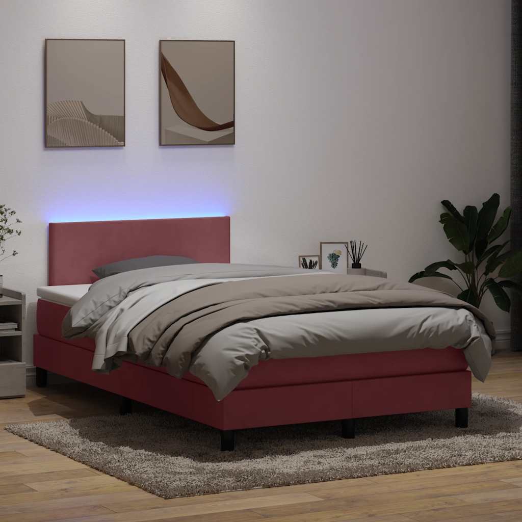 vidaXL Cama box spring con colchón terciopelo rosa 120x210 cm