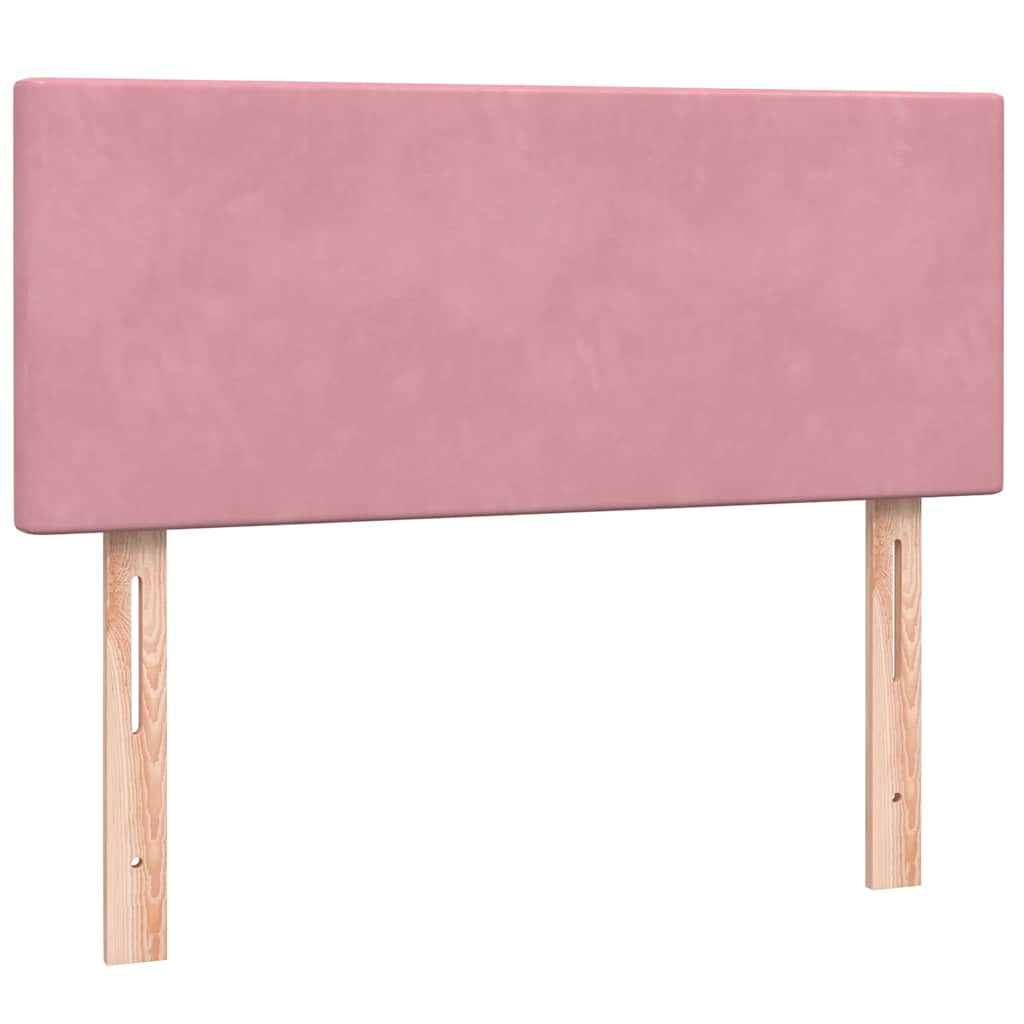 vidaXL Cama box spring con colchón terciopelo rosa 120x210 cm