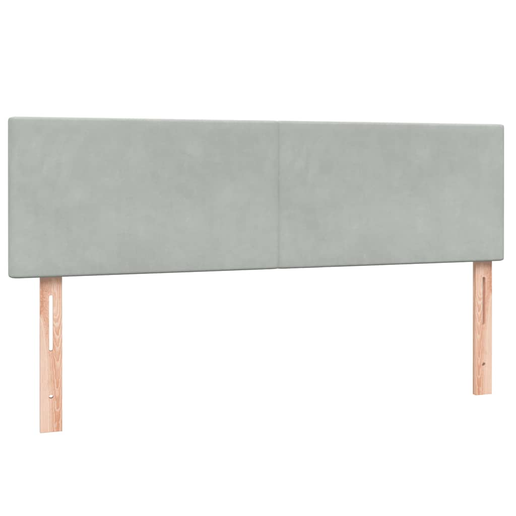 vidaXL Cama box spring con colchón terciopelo gris claro 140x210 cm