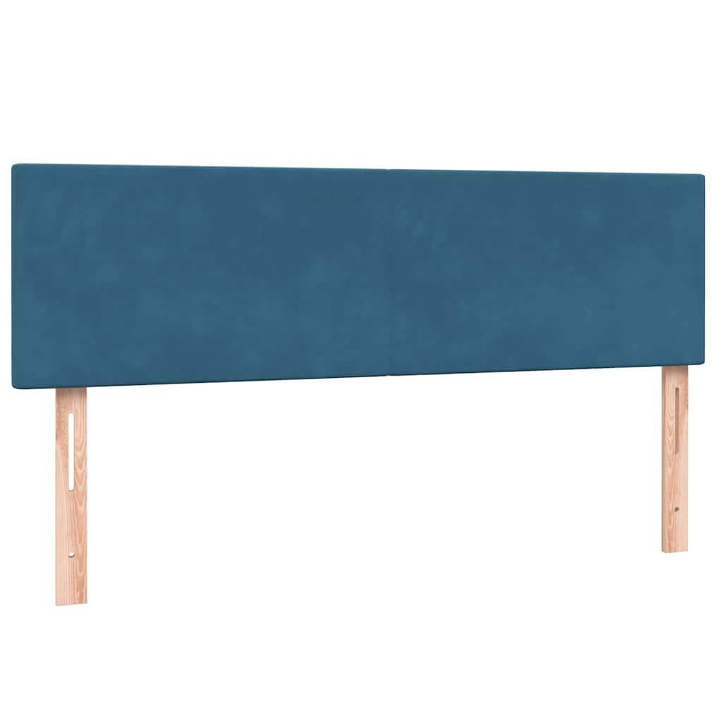 vidaXL Cama box spring con colchón terciopelo azul oscuro 140x210 cm