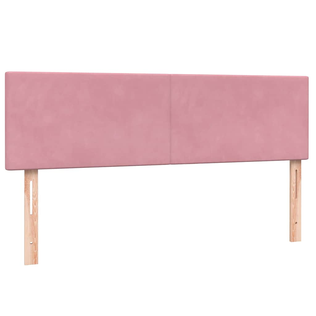 vidaXL Cama box spring con colchón terciopelo rosa 140x210 cm