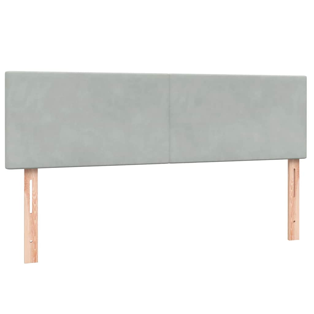 vidaXL Cama box spring con colchón terciopelo gris claro 160x210 cm