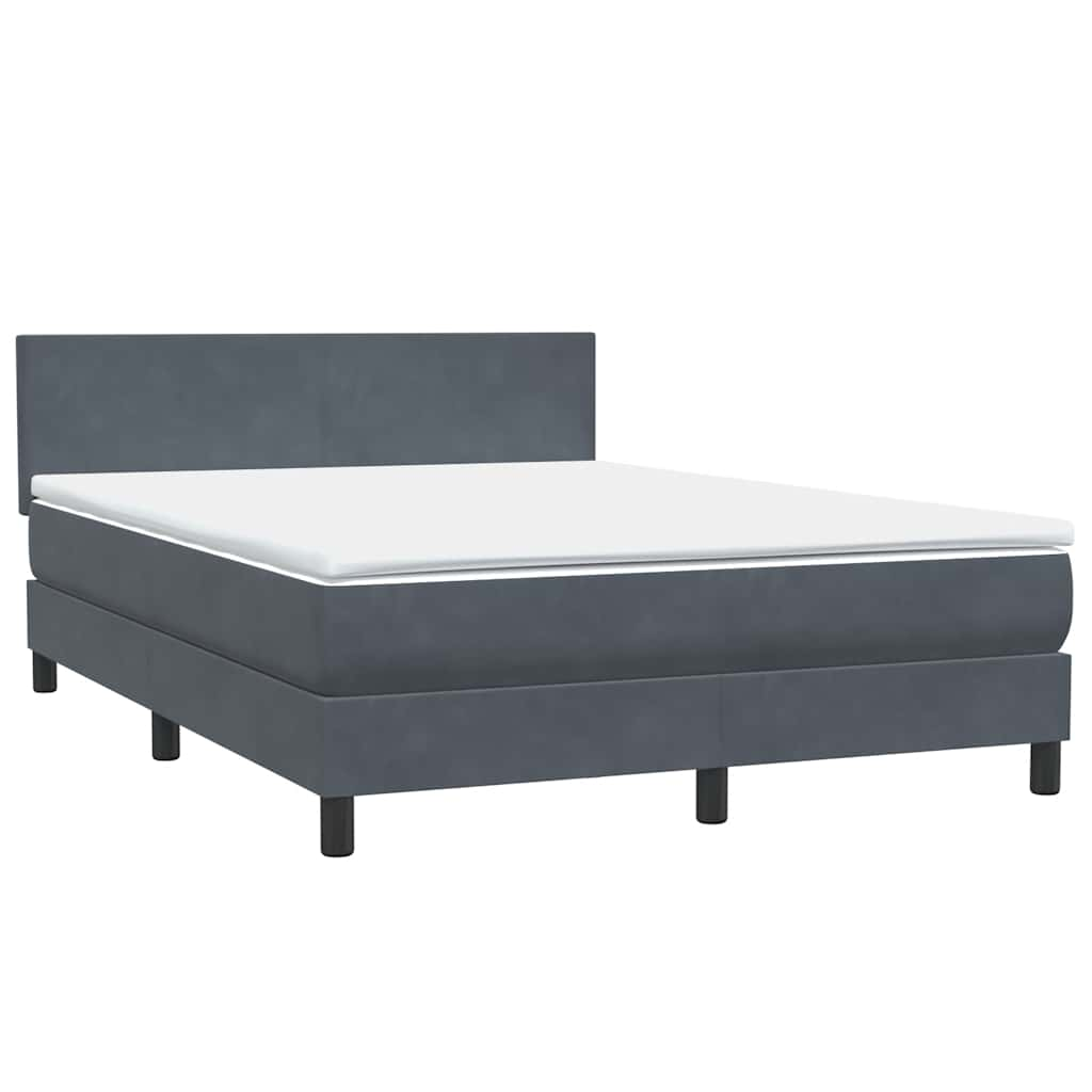 vidaXL Cama box spring con colchón terciopelo gris oscuro 160x210 cm