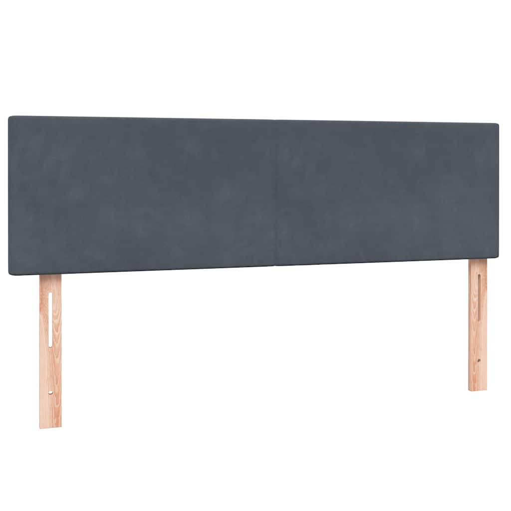 vidaXL Cama box spring con colchón terciopelo gris oscuro 160x210 cm