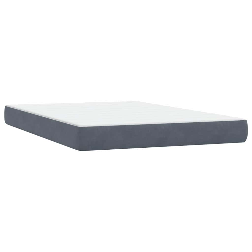 vidaXL Cama box spring con colchón terciopelo gris oscuro 160x210 cm