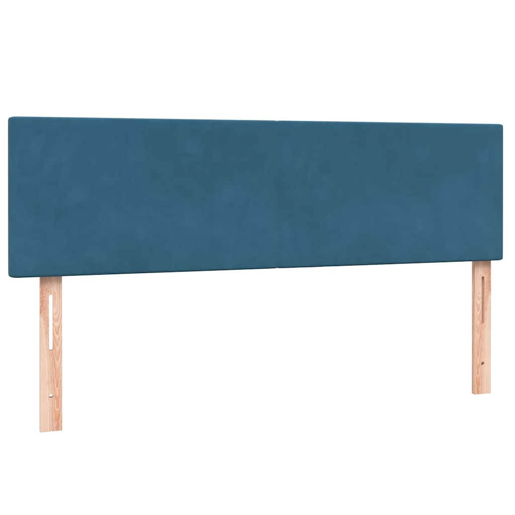 vidaXL Cama box spring con colchón terciopelo azul oscuro 160x210 cm