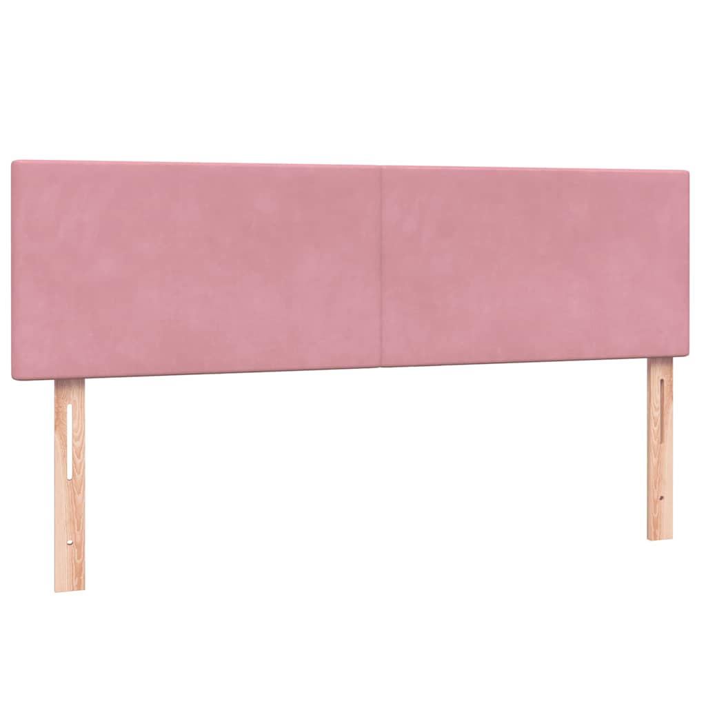 vidaXL Cama box spring con colchón terciopelo rosa 160x210 cm