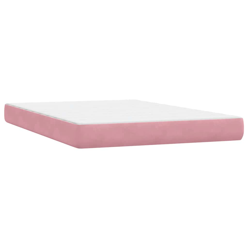 vidaXL Cama box spring con colchón terciopelo rosa 160x210 cm