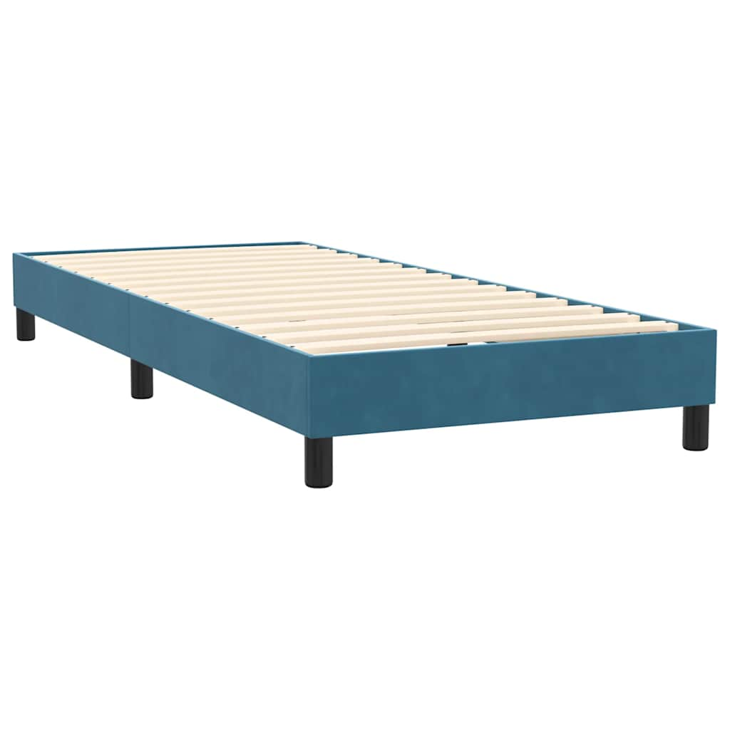 vidaXL Cama box spring con colchón terciopelo azul oscuro 80x220 cm