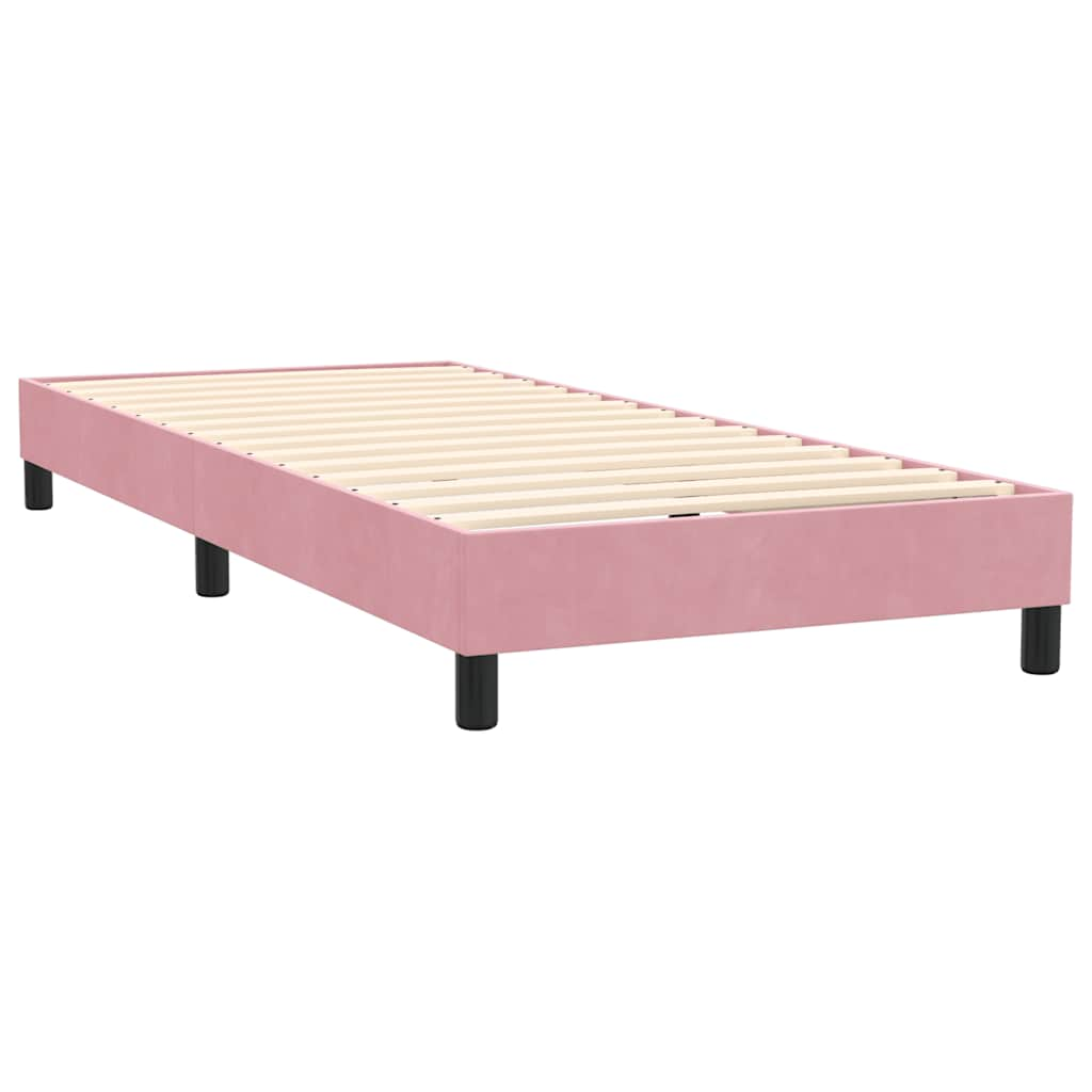 vidaXL Cama box spring con colchón terciopelo rosa 80x220 cm