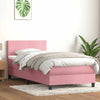 vidaXL Cama box spring con colchón terciopelo rosa 80x220 cm