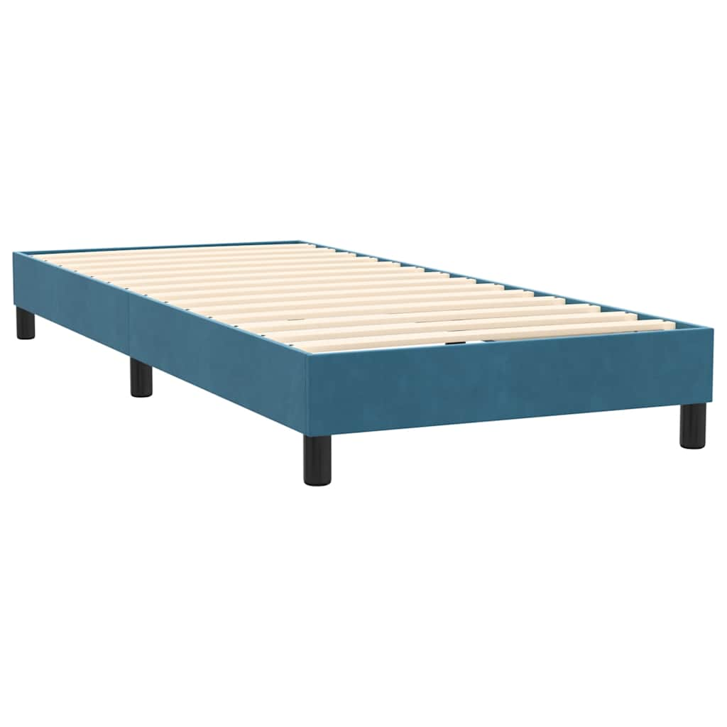 vidaXL Cama box spring con colchón terciopelo azul oscuro 100x220 cm