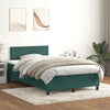 vidaXL Cama box spring con colchón terciopelo verde oscuro 120x220 cm