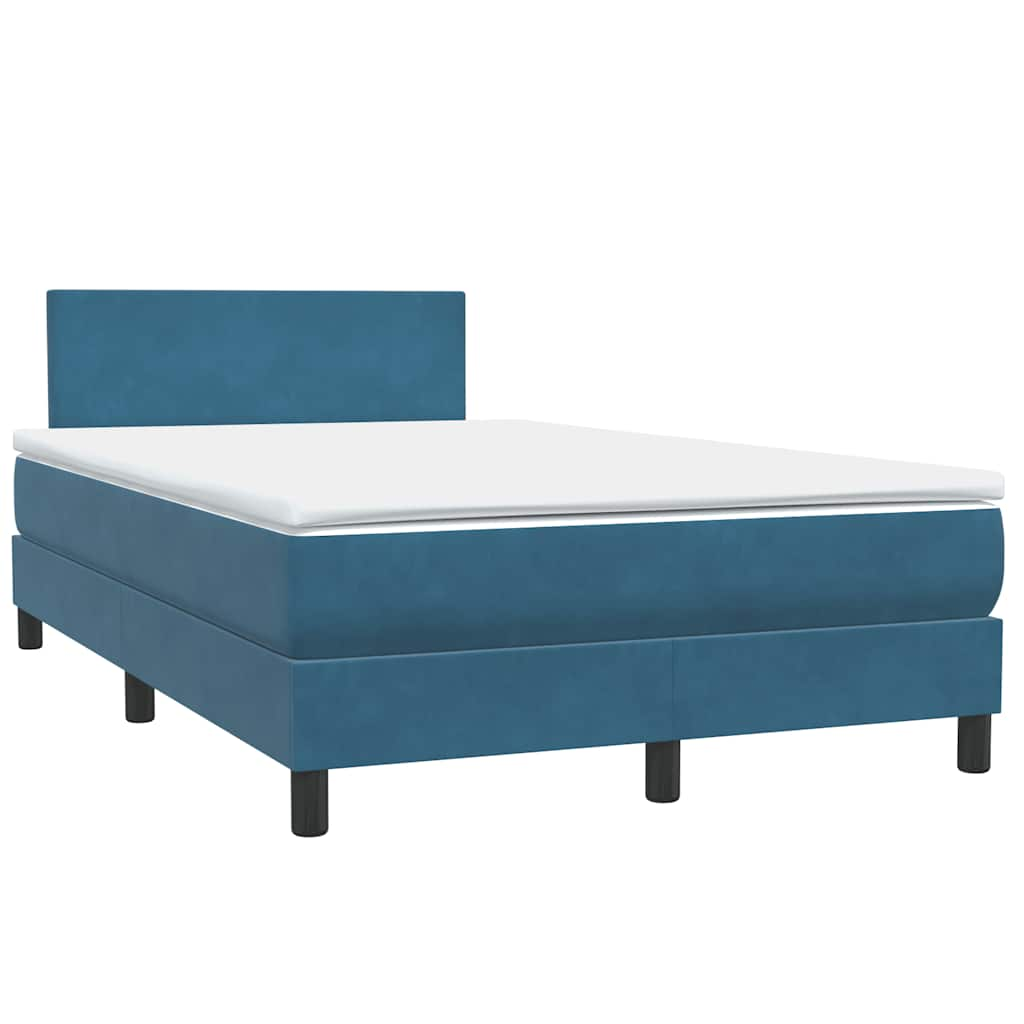 vidaXL Cama box spring con colchón terciopelo azul oscuro 120x220 cm