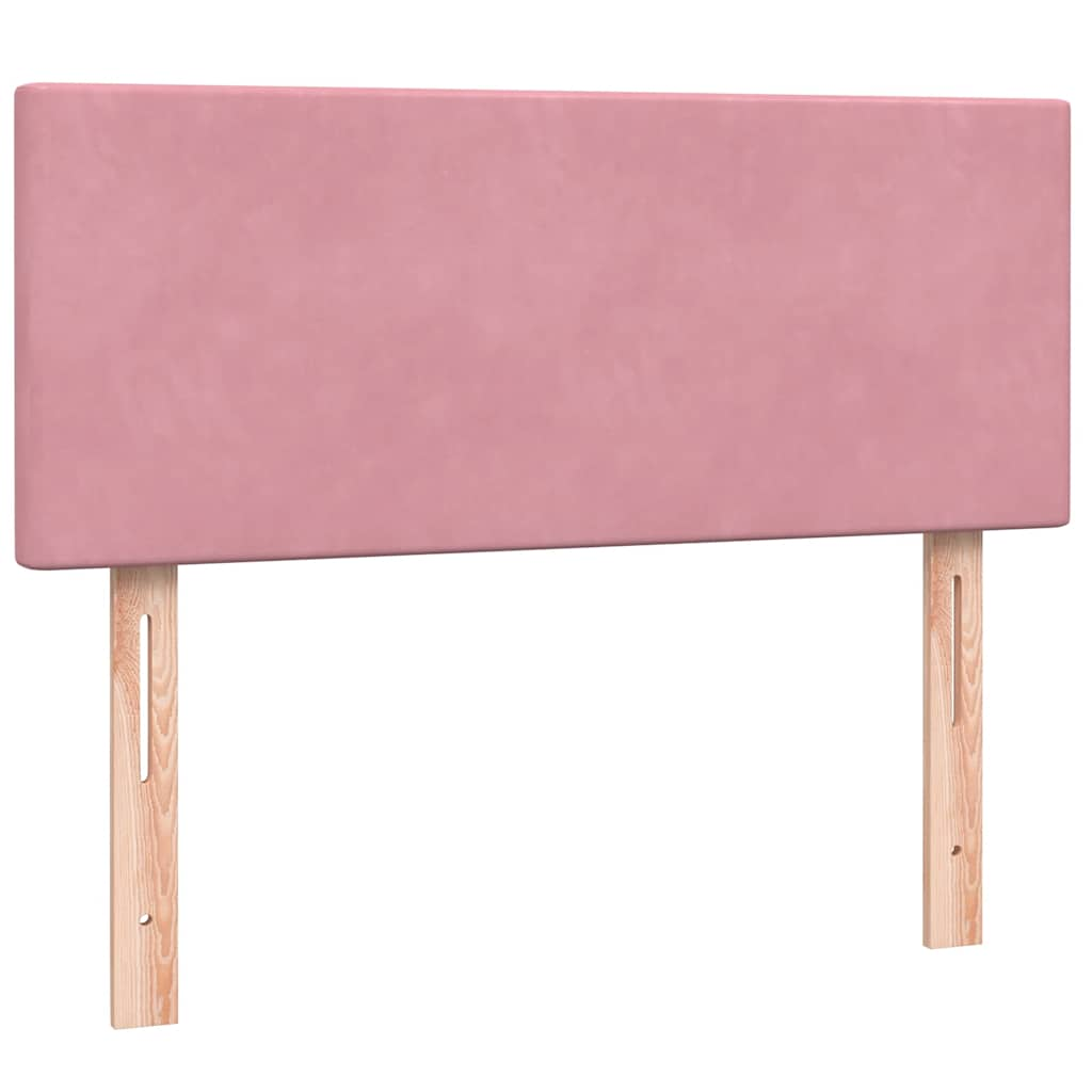 vidaXL Cama box spring con colchón terciopelo rosa 120x220 cm