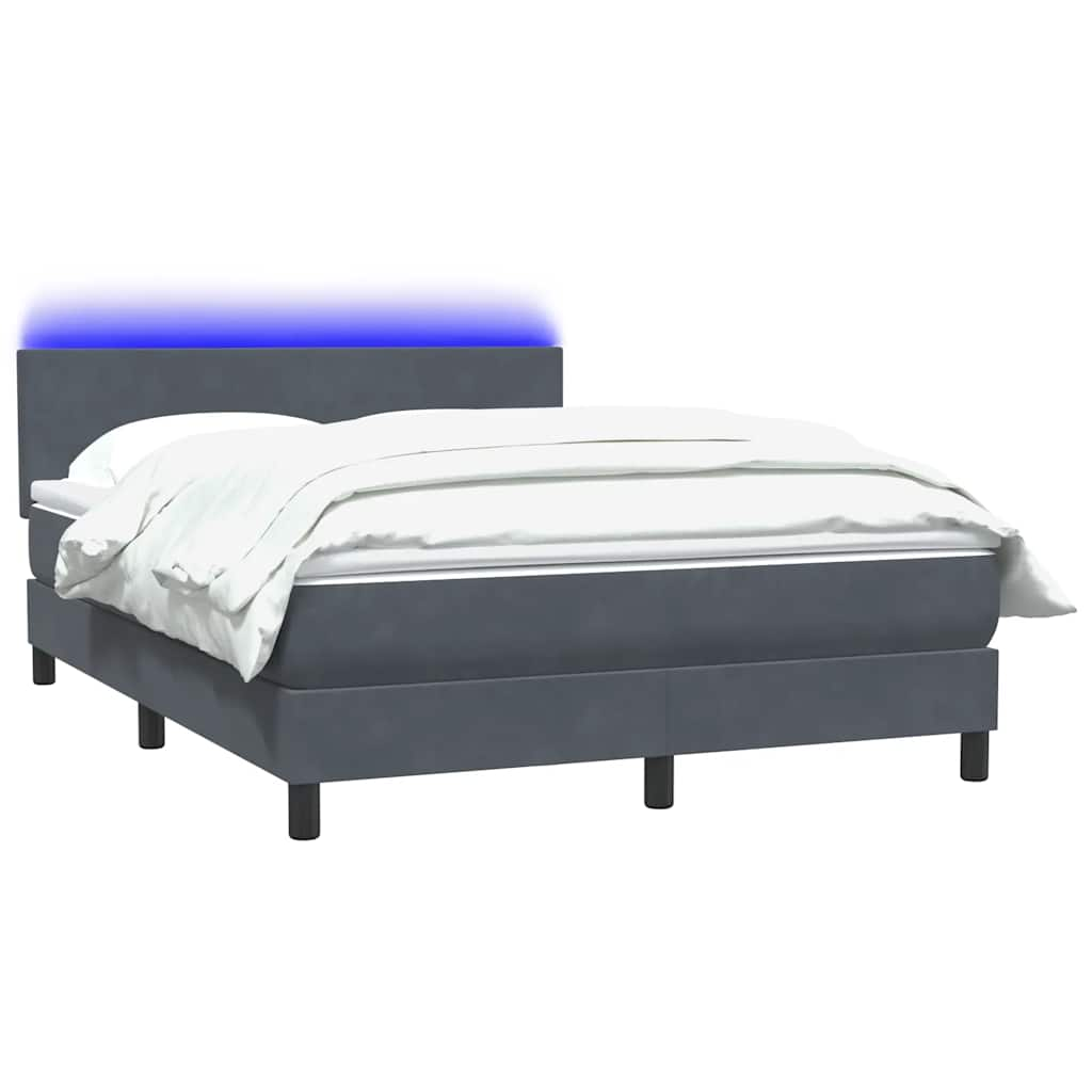 vidaXL Cama box spring con colchón terciopelo gris oscuro 140x220 cm