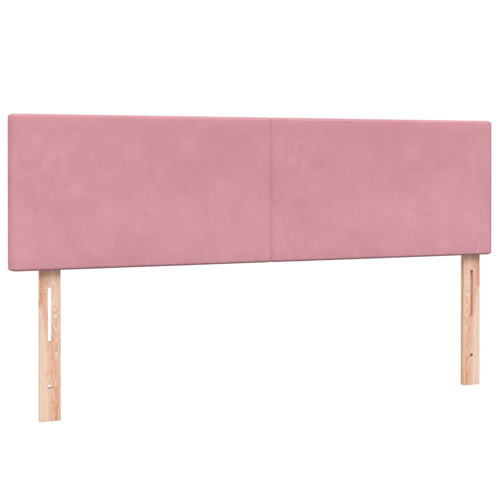 vidaXL Cama box spring con colchón terciopelo rosa 160x220 cm