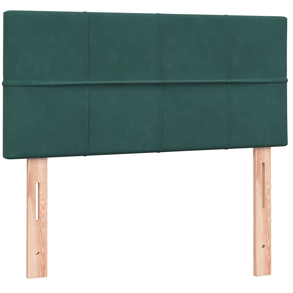 vidaXL Cama box spring con colchón terciopelo verde oscuro 90x220 cm