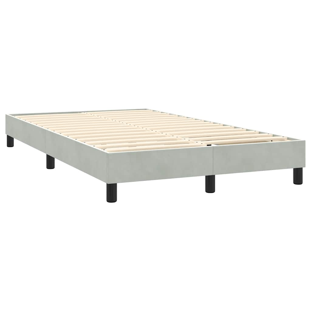 vidaXL Cama box spring con colchón terciopelo gris claro 120x220 cm