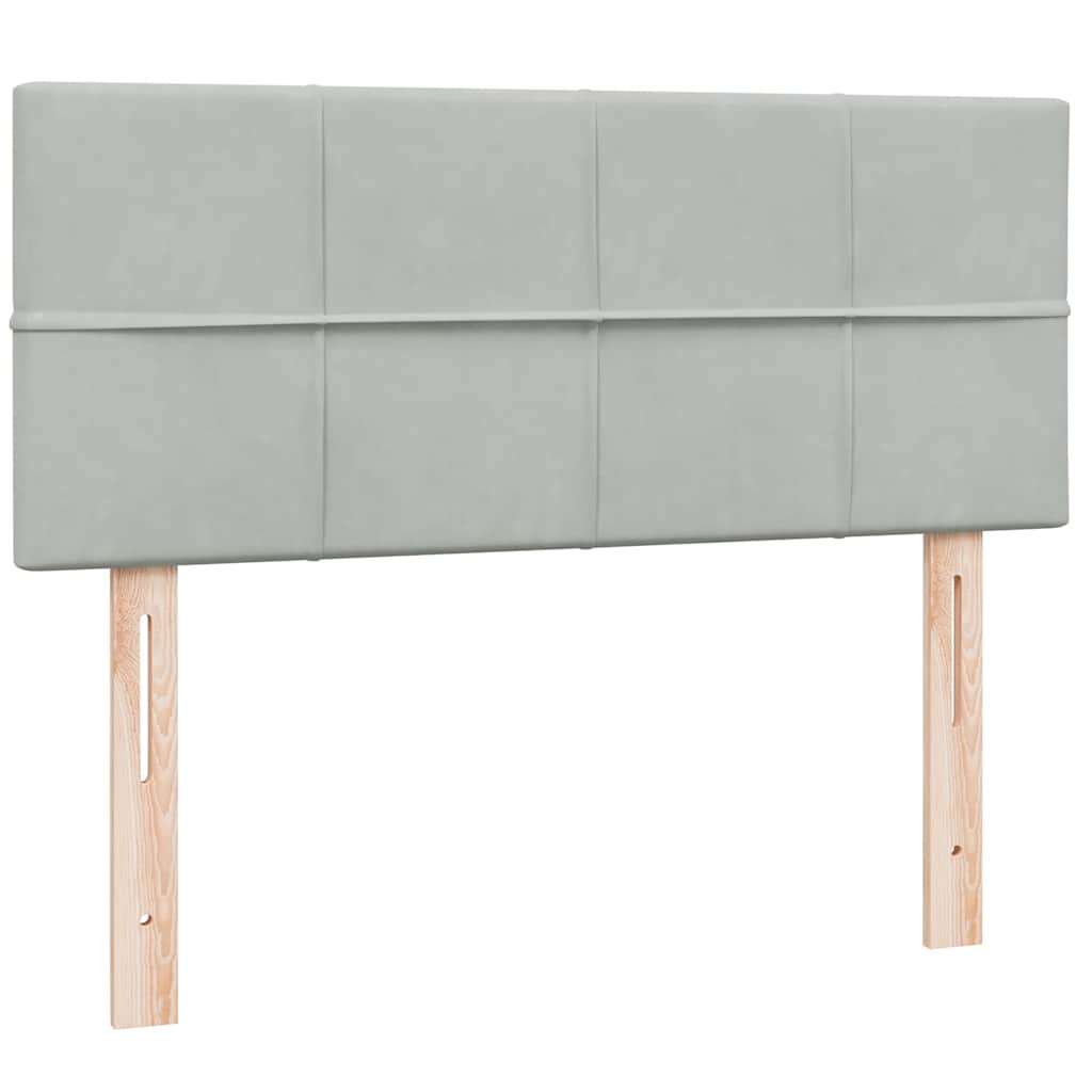 vidaXL Cama box spring con colchón terciopelo gris claro 120x220 cm