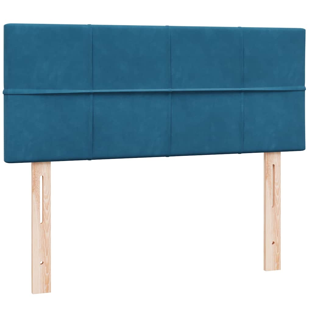 vidaXL Cama box spring con colchón terciopelo azul oscuro 120x220 cm