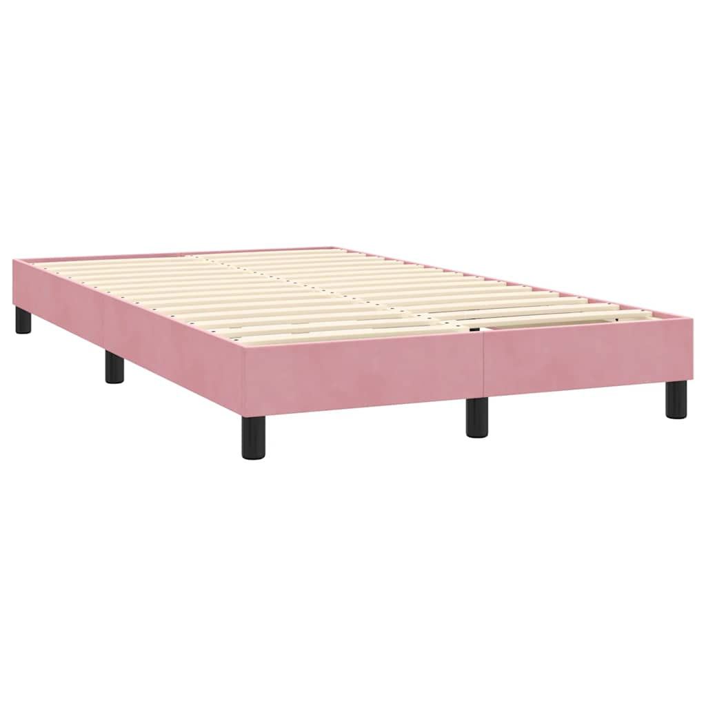 vidaXL Cama box spring con colchón terciopelo rosa 120x220 cm