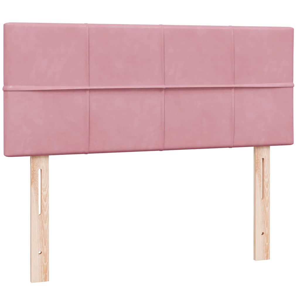 vidaXL Cama box spring con colchón terciopelo rosa 120x220 cm