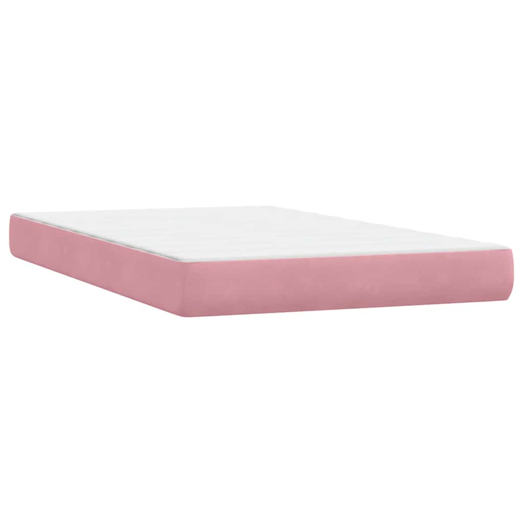 vidaXL Cama box spring con colchón terciopelo rosa 120x220 cm