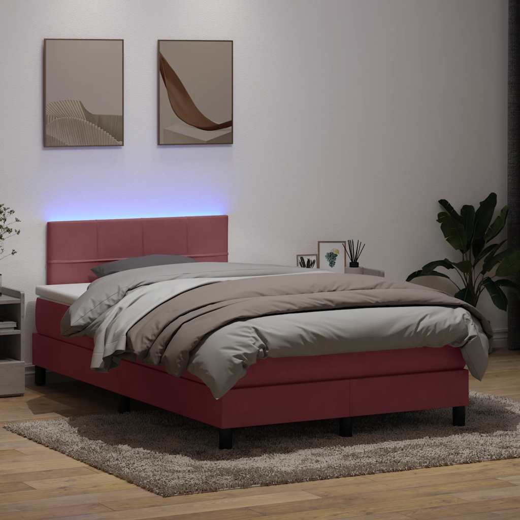 vidaXL Cama box spring con colchón terciopelo rosa 120x220 cm