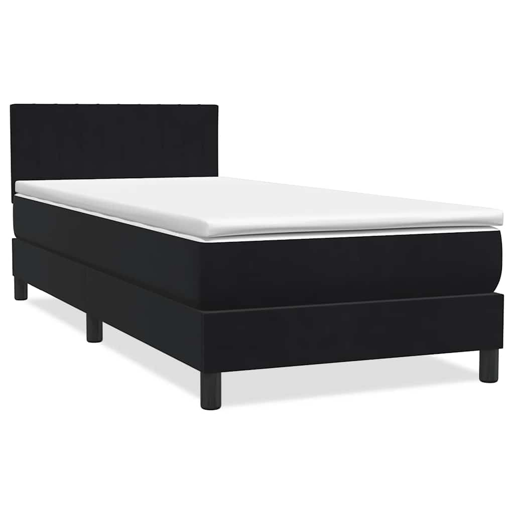 vidaXL Cama box spring con colchón cuero sintético negro 80x210 cm