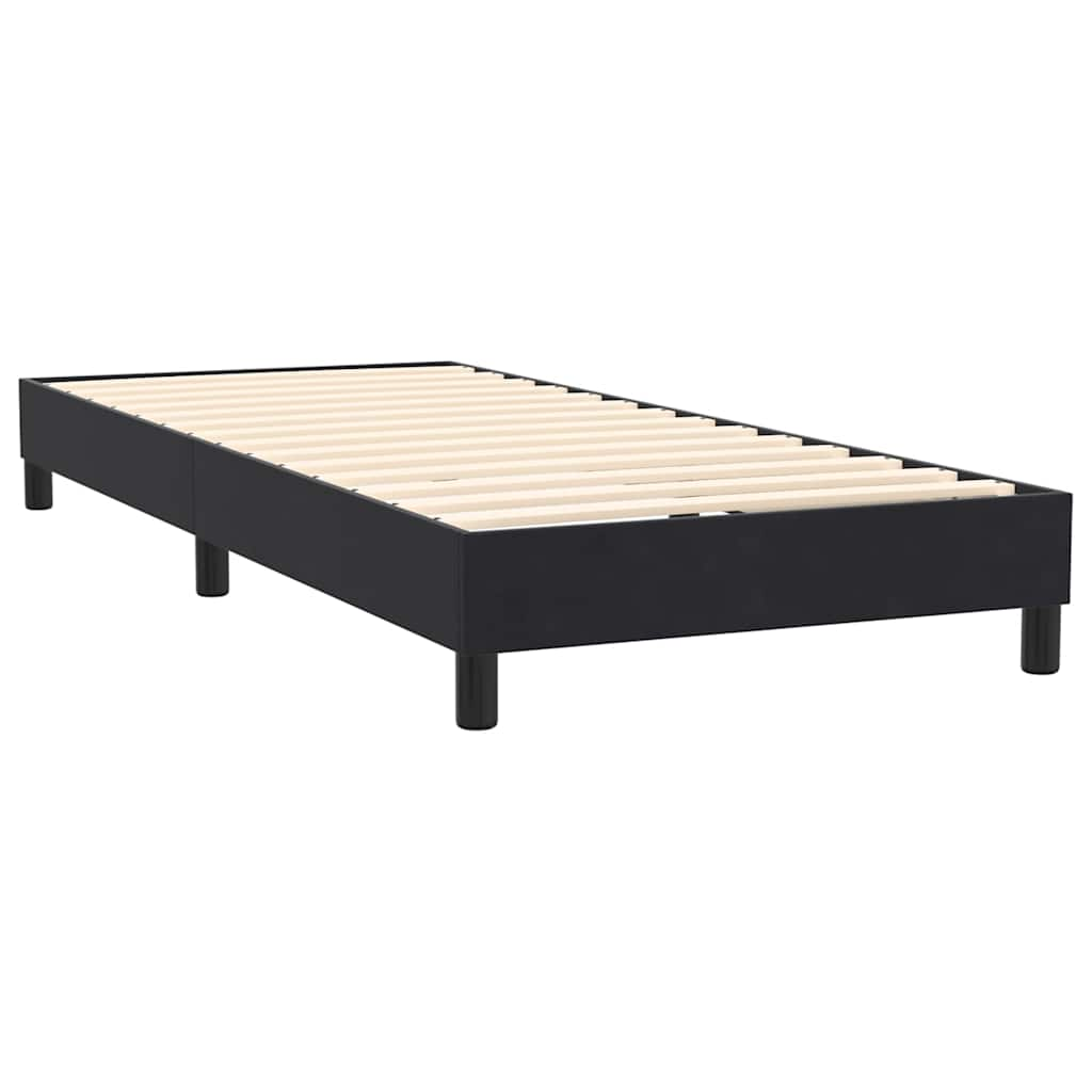 vidaXL Cama box spring con colchón cuero sintético negro 90x210 cm