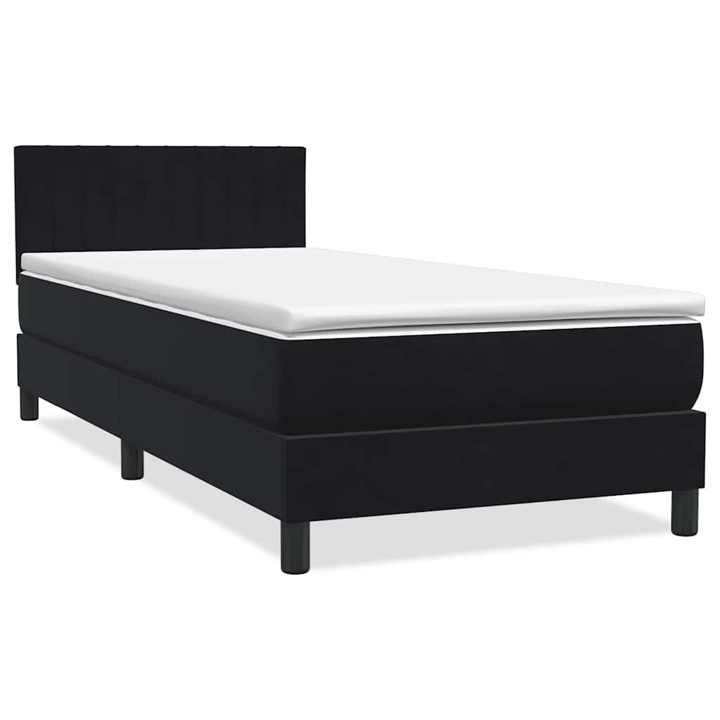 vidaXL Cama box spring con colchón terciopelo negro 100x210 cm