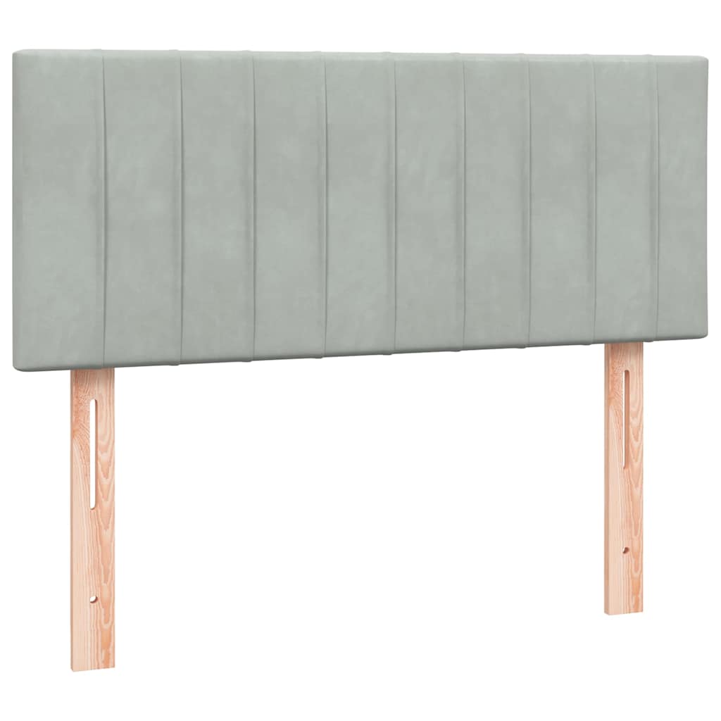 vidaXL Cama box spring con colchón terciopelo gris claro 120x210 cm