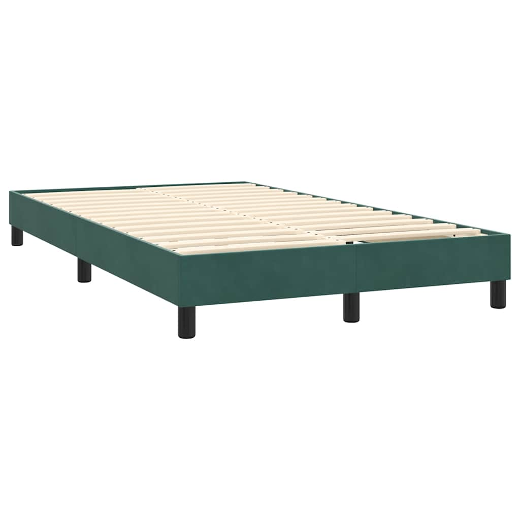 vidaXL Cama box spring con colchón terciopelo verde oscuro 120x210 cm