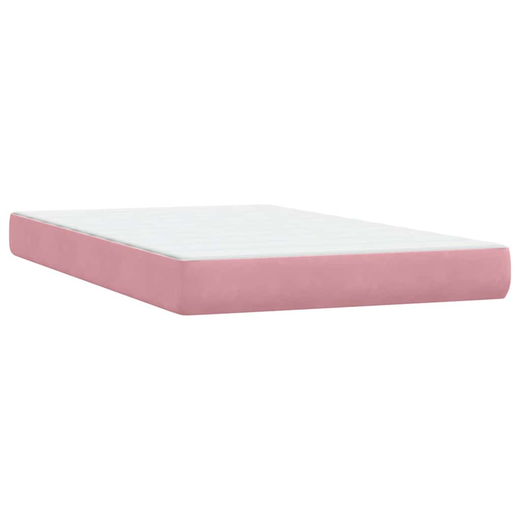 vidaXL Cama box spring con colchón terciopelo rosa 120x210 cm