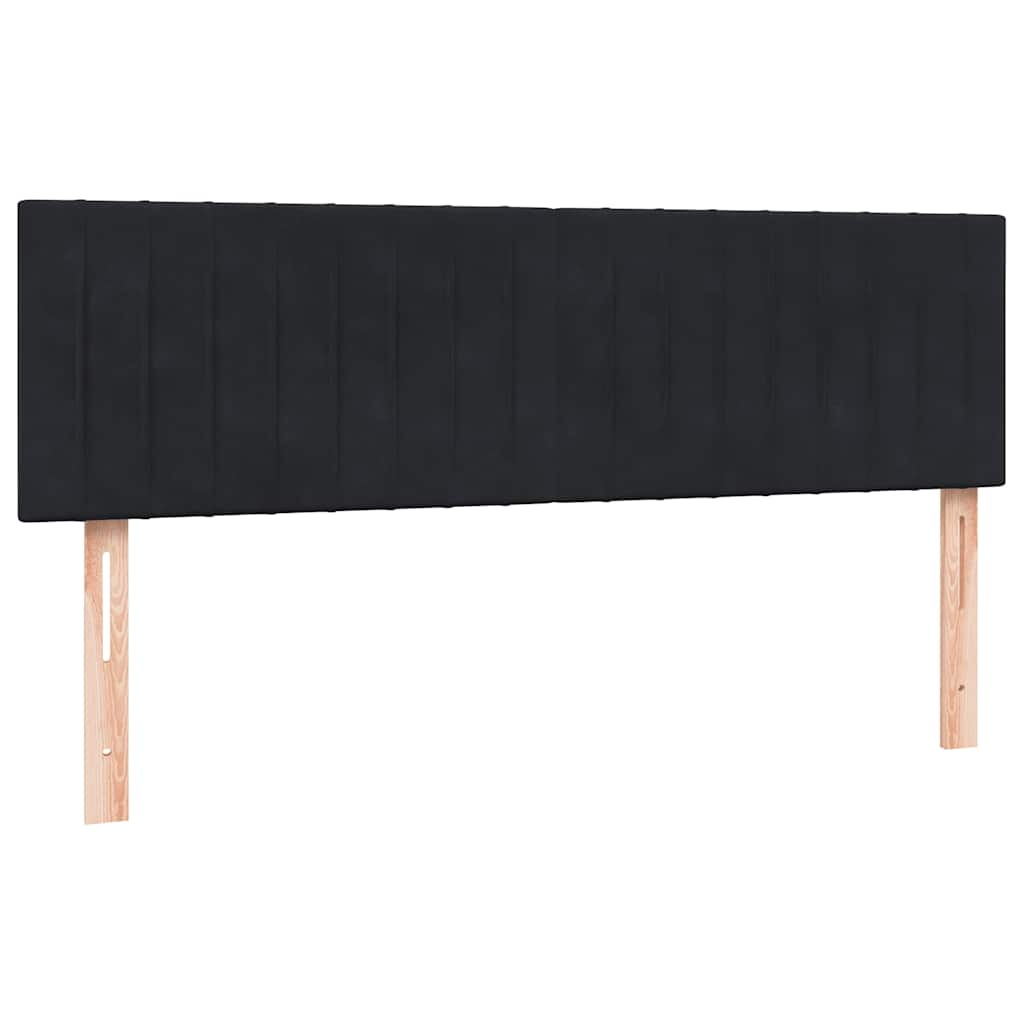 vidaXL Cama box spring con colchón terciopelo negro 140x210 cm