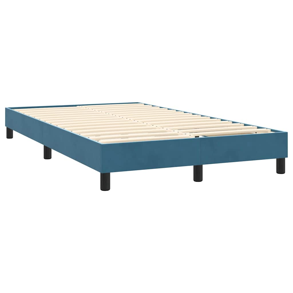 vidaXL Cama box spring con colchón terciopelo azul oscuro 140x210 cm