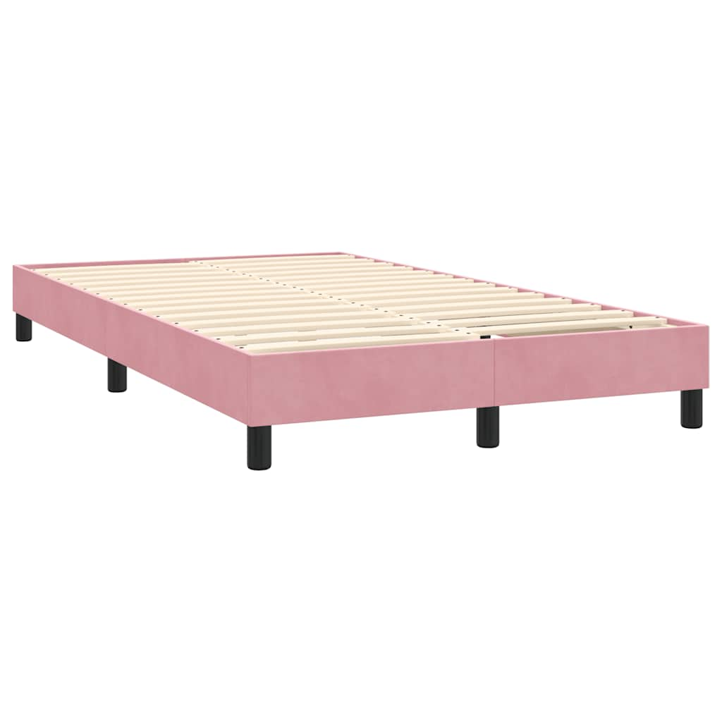 vidaXL Cama box spring con colchón terciopelo rosa 160x210 cm