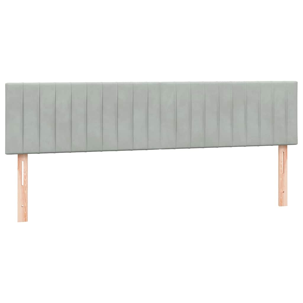 vidaXL Cama box spring con colchón terciopelo gris claro 180x210 cm