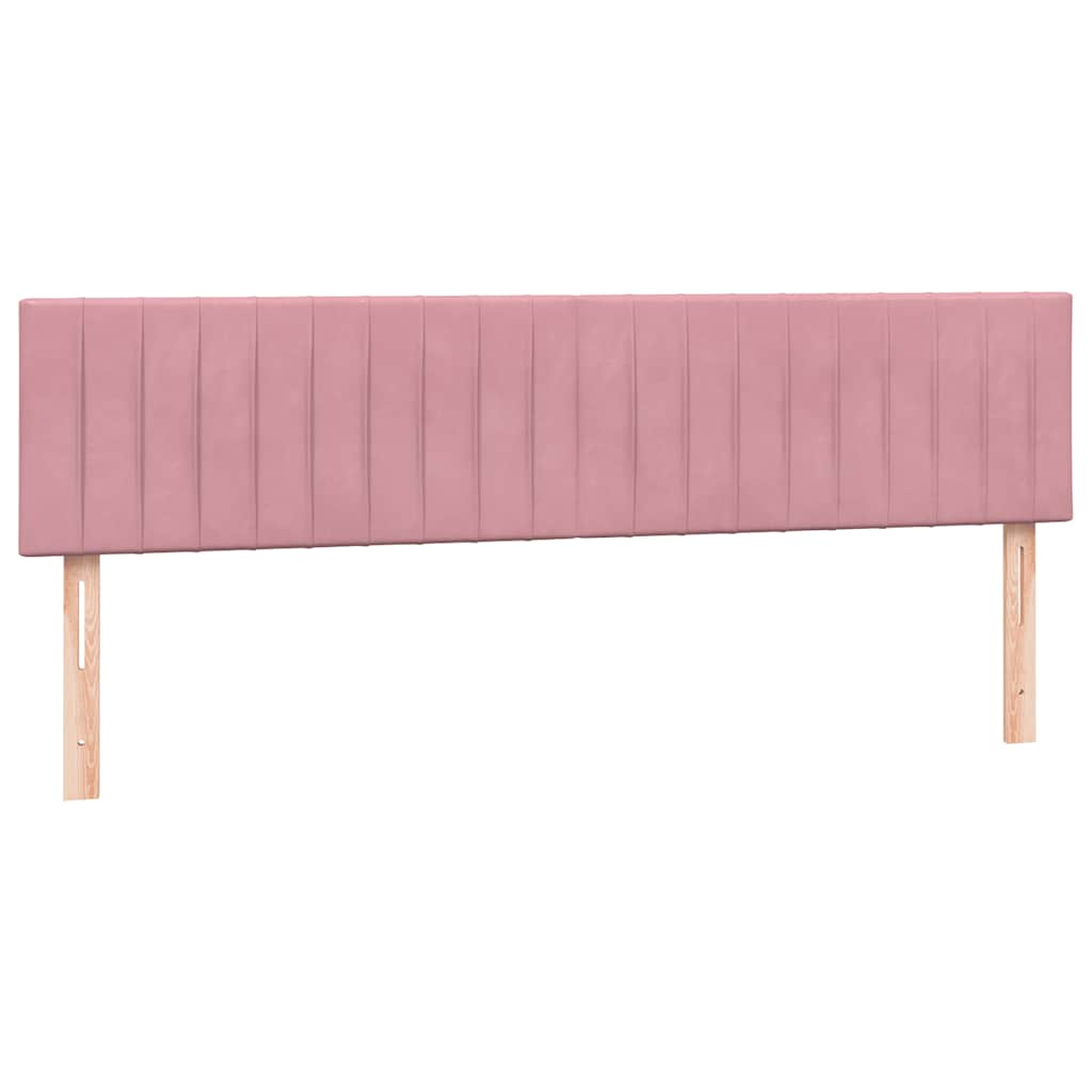 vidaXL Cama box spring con colchón terciopelo rosa 180x210 cm