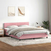 vidaXL Cama box spring con colchón terciopelo rosa 180x210 cm