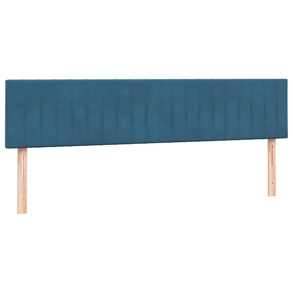 vidaXL Cama box spring con colchón terciopelo azul oscuro 200x210 cm