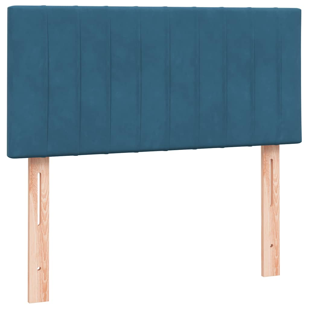 vidaXL Cama box spring con colchón terciopelo azul oscuro 80x220 cm