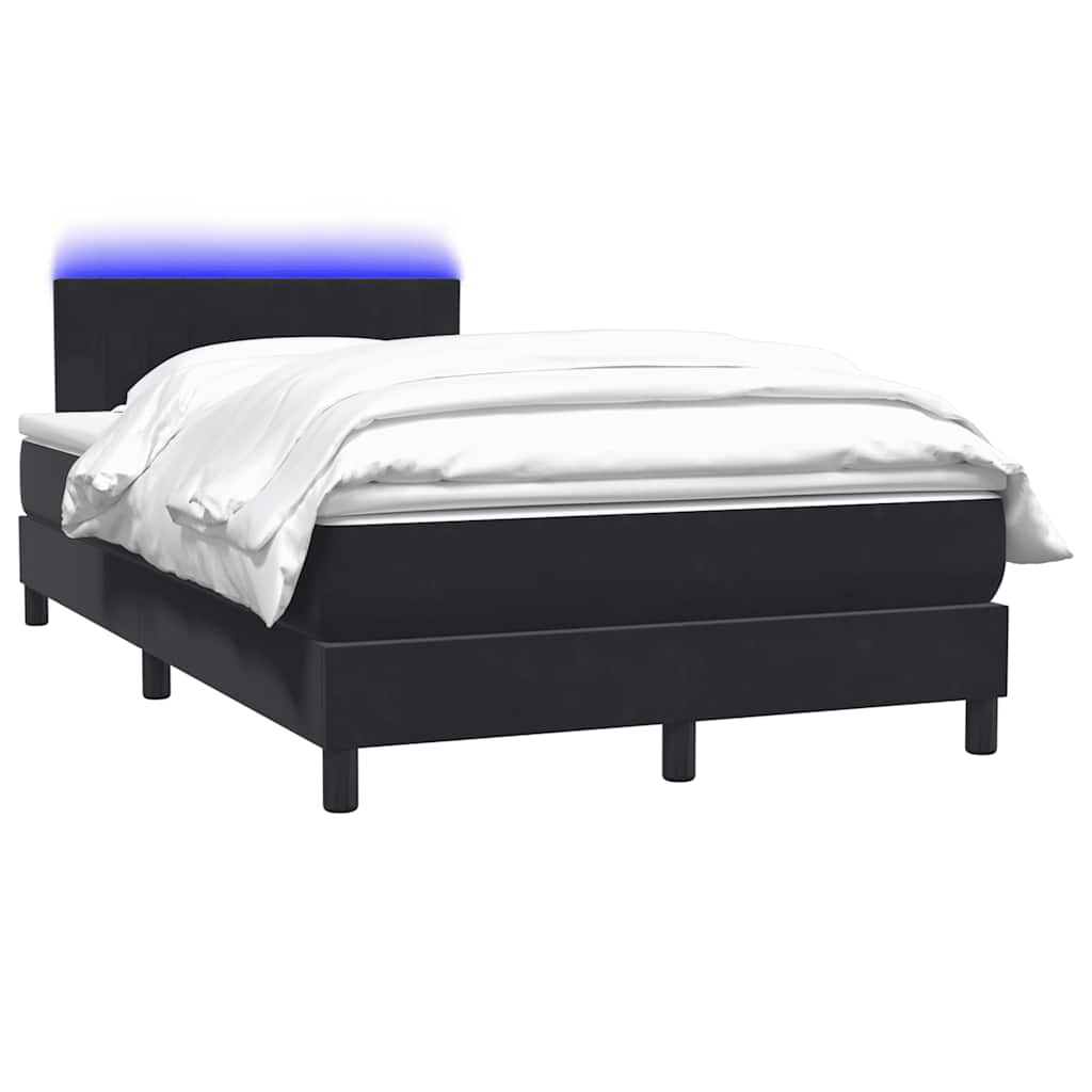 vidaXL Cama box spring con colchón terciopelo negro 120x220 cm