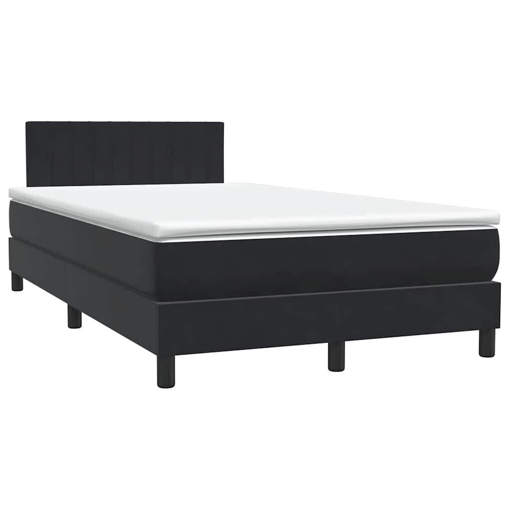 vidaXL Cama box spring con colchón terciopelo negro 120x220 cm