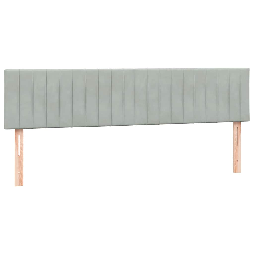 vidaXL Cama box spring con colchón terciopelo gris claro 180x220 cm